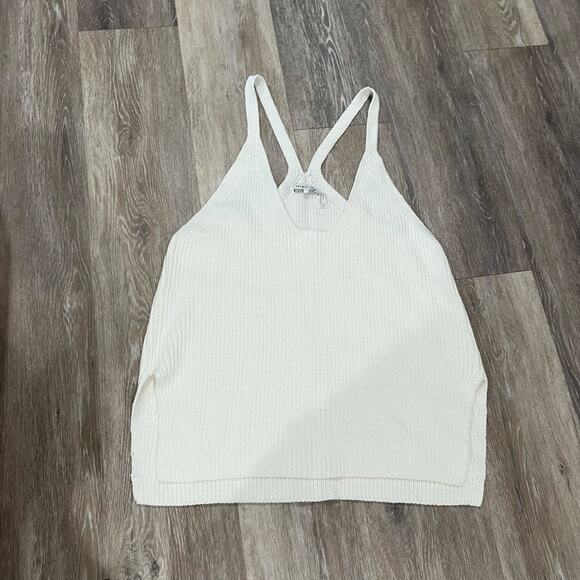Helmut Lang Tops - Helmut Lang White Open Knit Tank Size Large